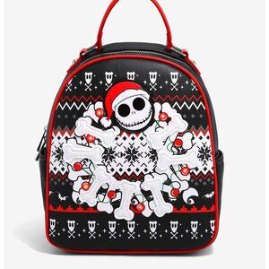Disney The Nightmare Before Christmas Sweater Mini Backpack- Glow in the dark